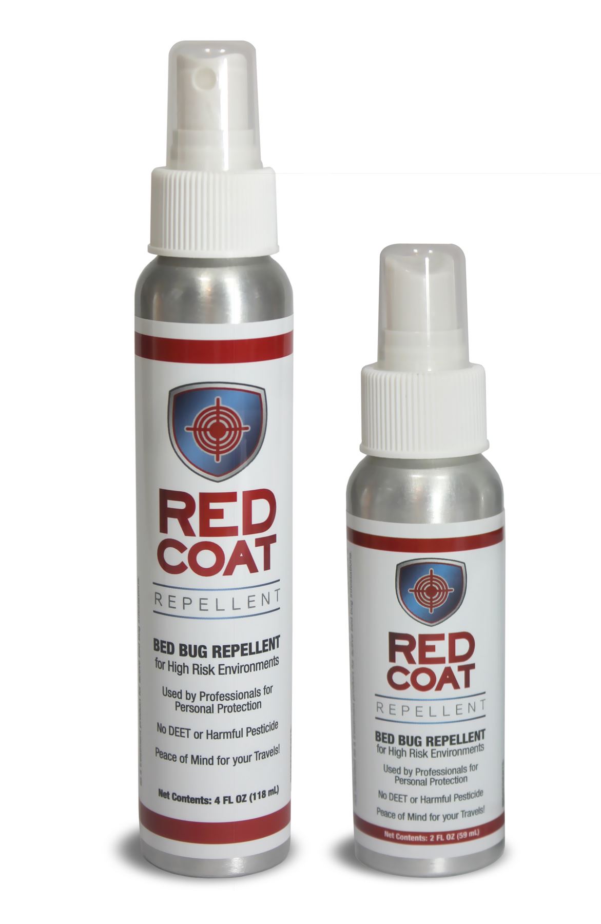 Red Coat DEET-free Bed Bug Repellent spritz bottles